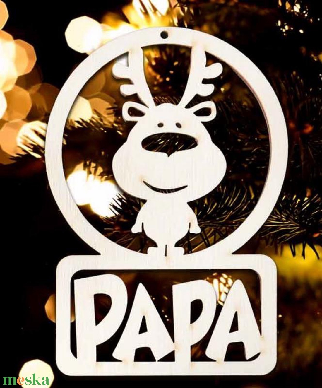 Karácsonyi Díszgömb - Rénszarvas  Karácsonyfa dísz  Karácsonyi ajándék (Egyedi karácsonyi ajándékok) - karácsony - karácsonyi lakásdekoráció - karácsonyi ajtódíszek - Meska.hu