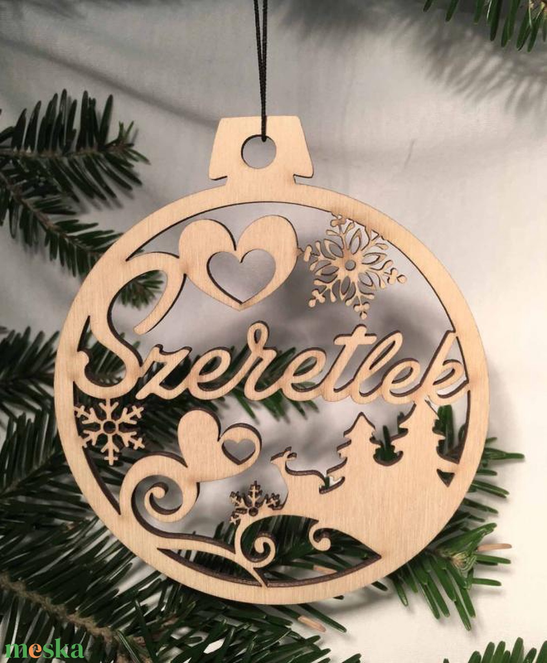 Karácsonyi Ajándék - Szerelmes ajándék - Szeretlek  Karácsonyi Díszgömb (Egyedi karácsonyi ajándékok) - karácsony - adventi díszek - adventi ajtódísz - Meska.hu