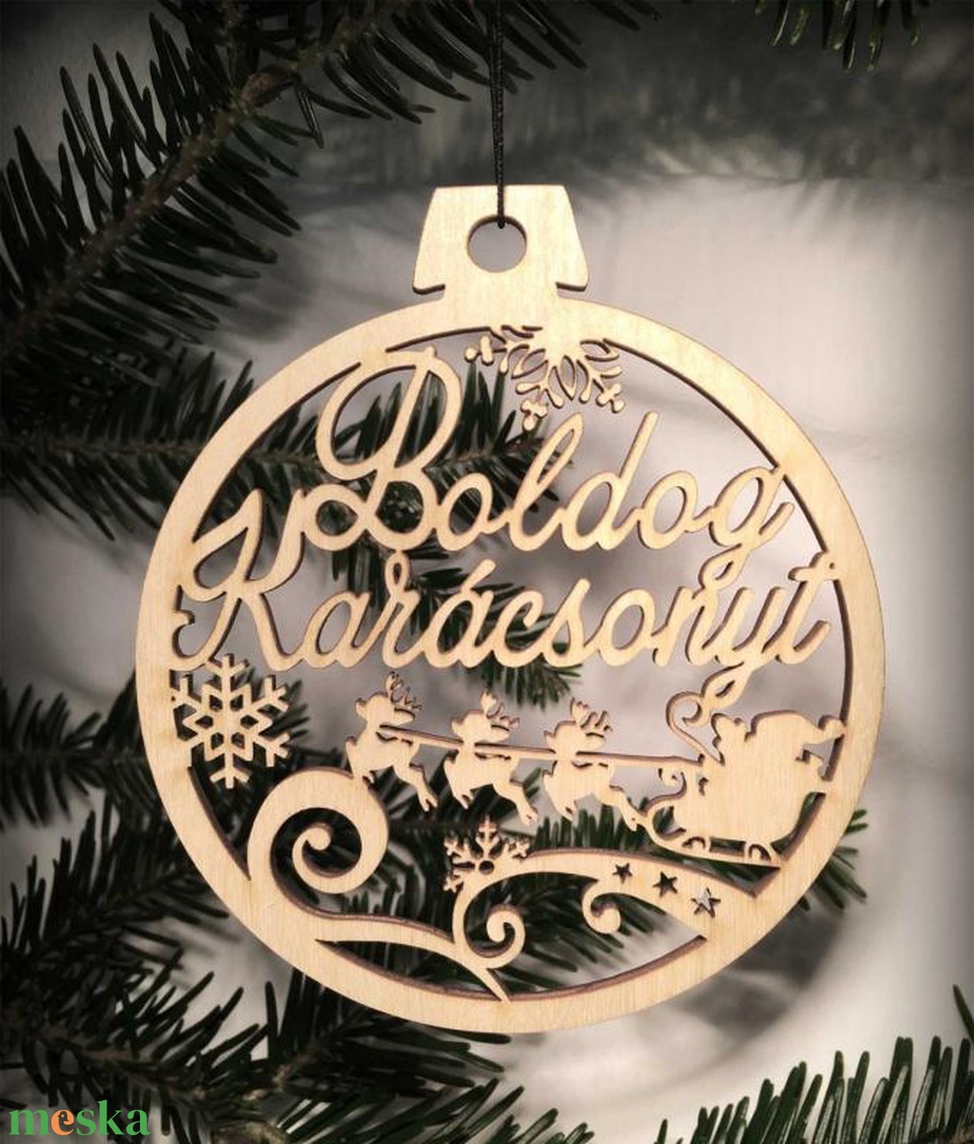 Karácsonyi Díszgömb - Boldog Karácsonyt  Karácsonyfa dísz  Karácsonyi ajándék (Egyedi karácsonyi ajándékok) - karácsony - karácsonyi lakásdekoráció - karácsonyfadíszek - Meska.hu