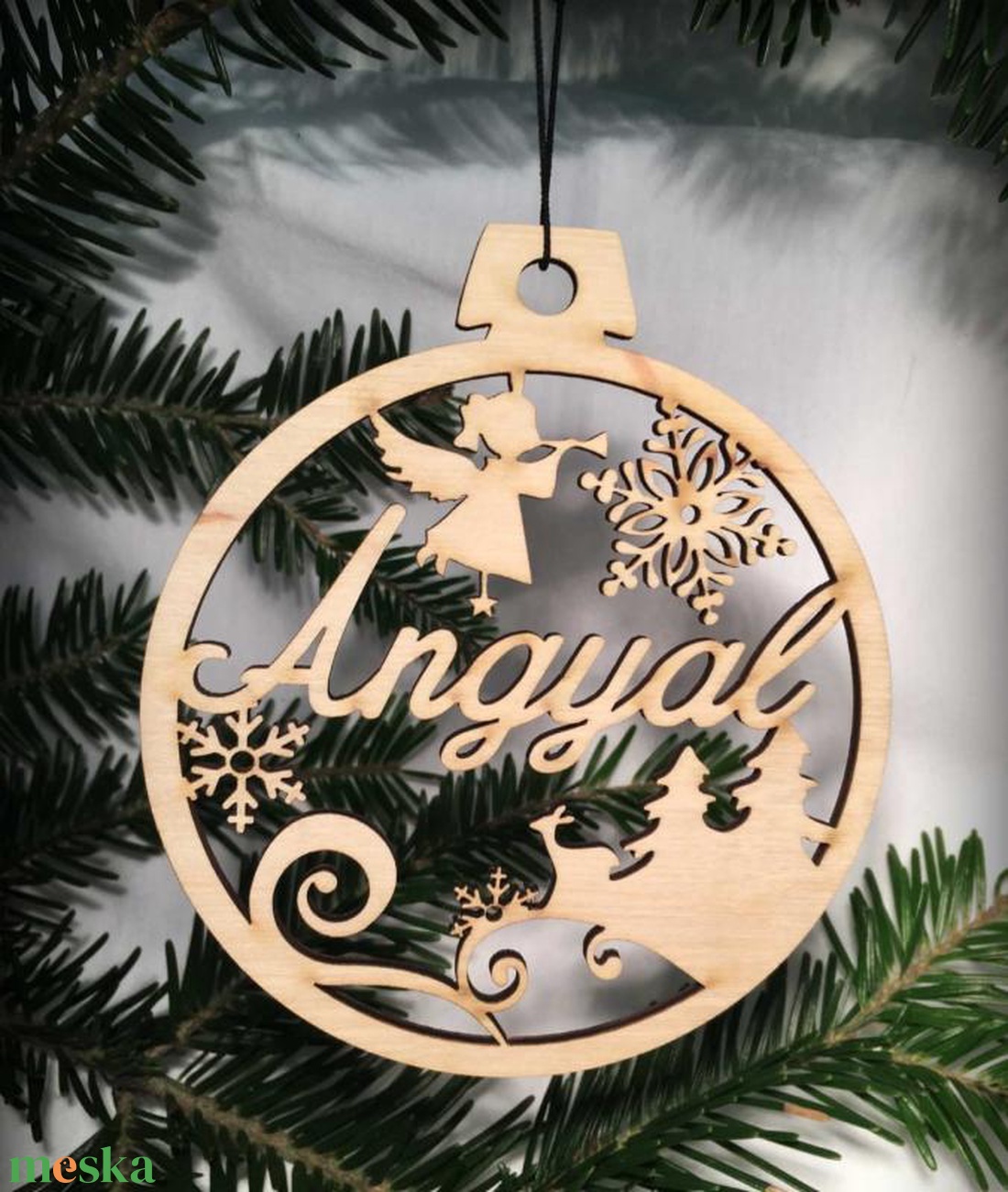 Karácsonyi Díszgömb - Angyal  Karácsonyfa dísz  Karácsonyi ajándék (Egyedi karácsonyi ajándékok) - karácsony - karácsonyi lakásdekoráció - karácsonyfadíszek - Meska.hu