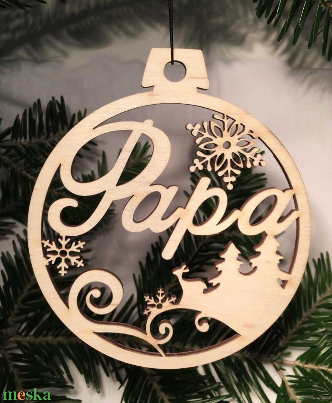Karácsonyi Díszgömb - Papa  Karácsonyfa dísz  Karácsonyi ajándék ötletek (Egyedi karácsonyi ajándékok) - karácsony - karácsonyi lakásdekoráció - karácsonyfadíszek - Meska.hu