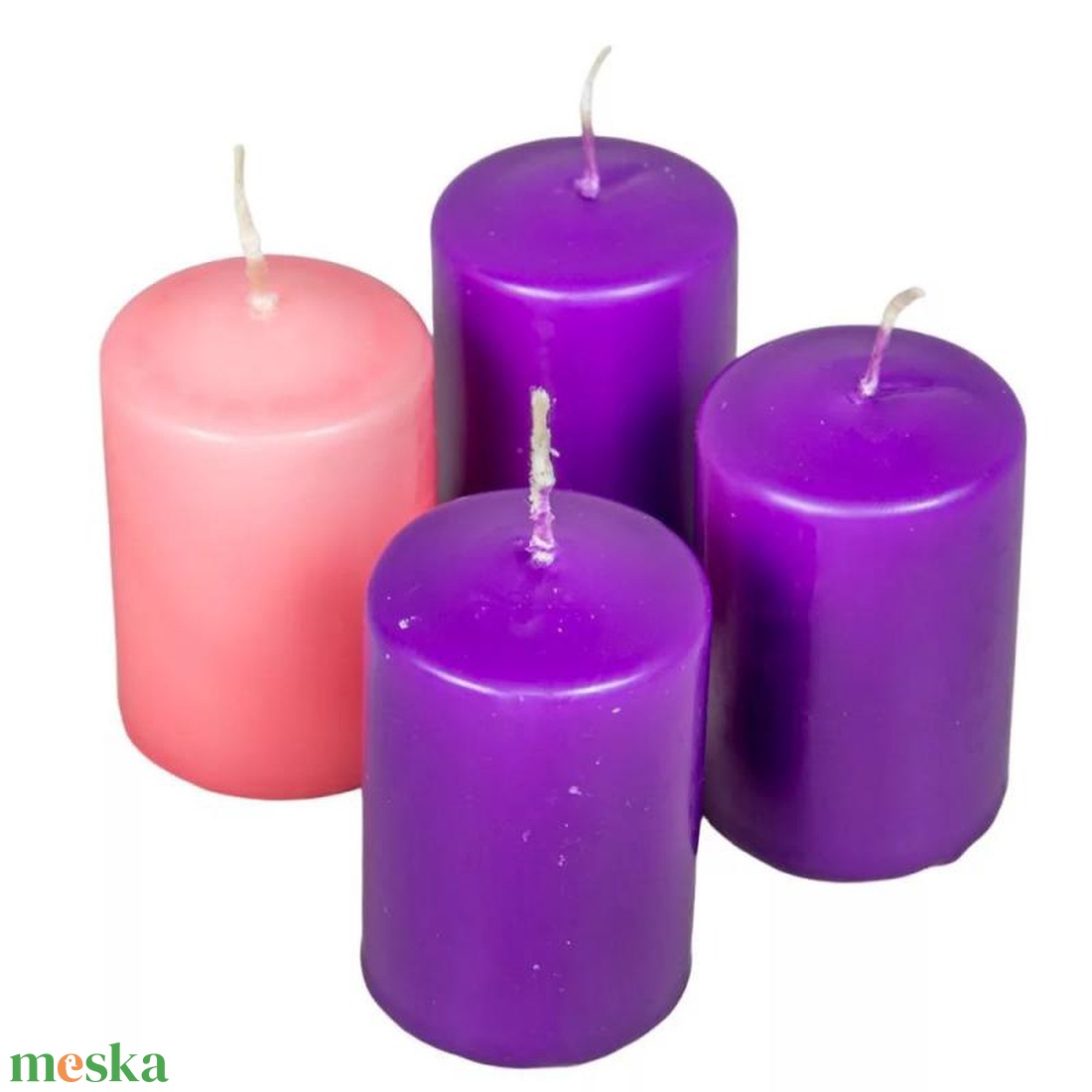 Adventi gyertya matt lila-rózsaszín 40x60mm (db ár) 4db/csom (ADVENTI GYERTYÁK) - diy (csináld magad) - egységcsomag - Meska.hu