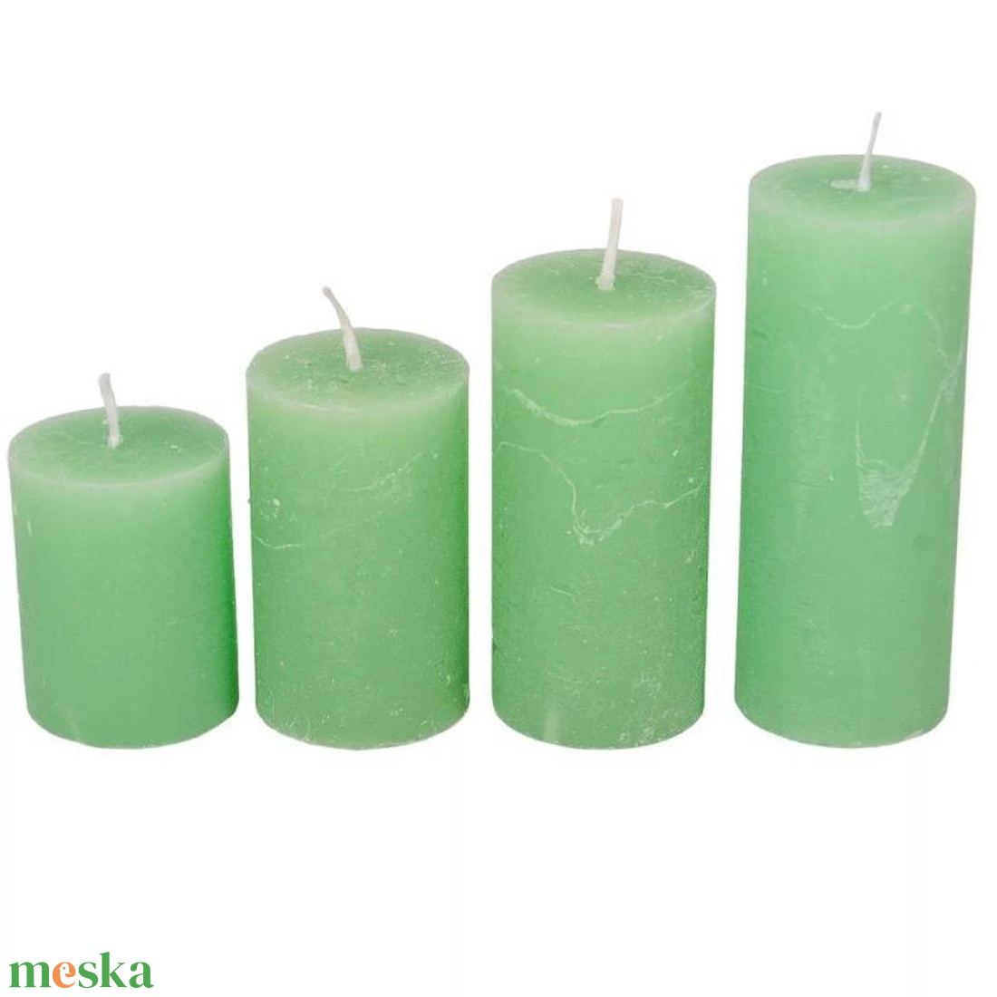 Rusztikus 40mm-es lépcsős henger gyertya új Menta (csom ár) (ADVENTI GYERTYÁK) - diy (csináld magad) - egységcsomag - Meska.hu