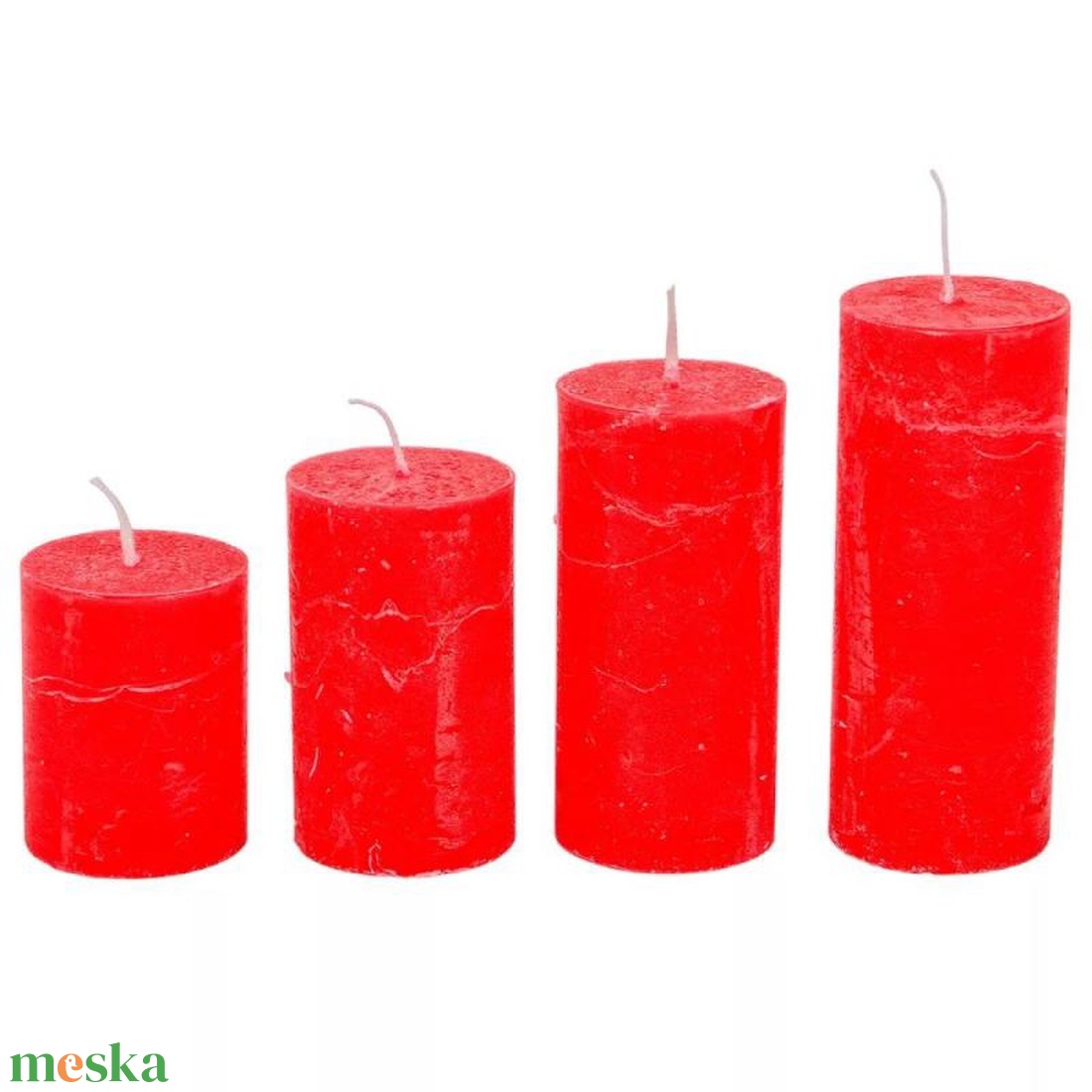 Rusztikus 40mm-es lépcsős henger gyertya Piros (csom ár) (ADVENTI GYERTYÁK) - diy (csináld magad) - egységcsomag - Meska.hu