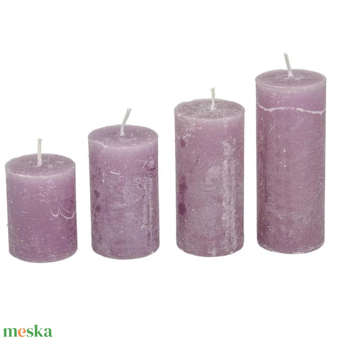 Rusztikus 40mm-es lépcsős henger gyertya Levendula (csom ár) (ADVENTI GYERTYÁK) - diy (csináld magad) - egységcsomag - Meska.hu