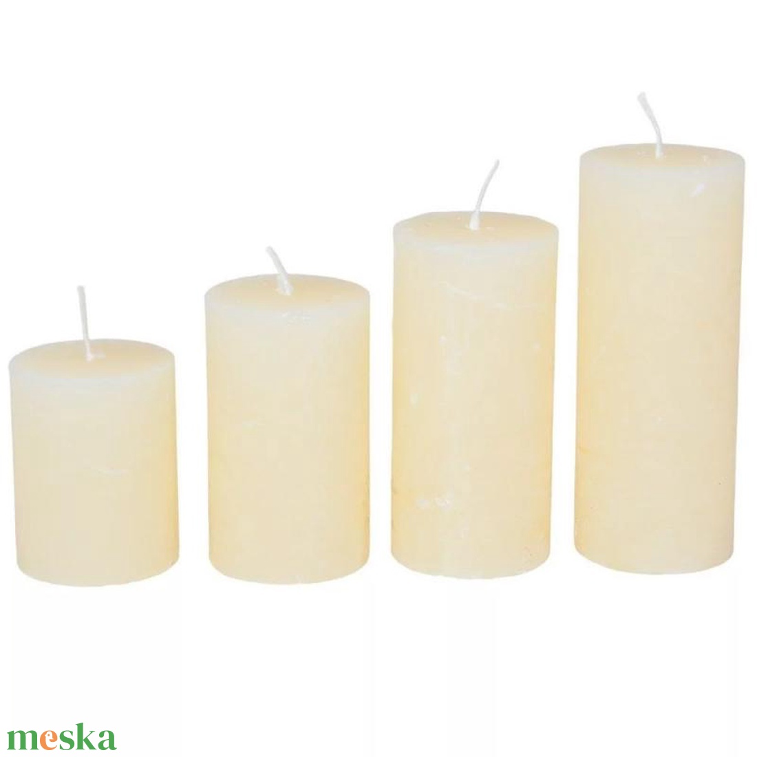 Rusztikus 40mm-es lépcsős henger gyertya Krém (csom ár) (ADVENTI GYERTYÁK) - diy (csináld magad) - egységcsomag - Meska.hu