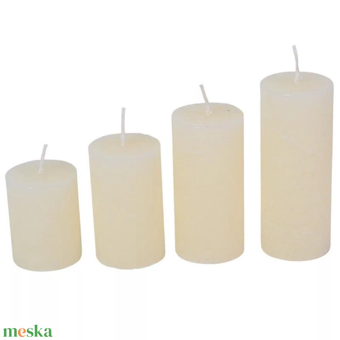 Rusztikus 40mm-es lépcsős henger gyertya Ivory (csom ár) (ADVENTI GYERTYÁK) - diy (csináld magad) - egységcsomag - Meska.hu