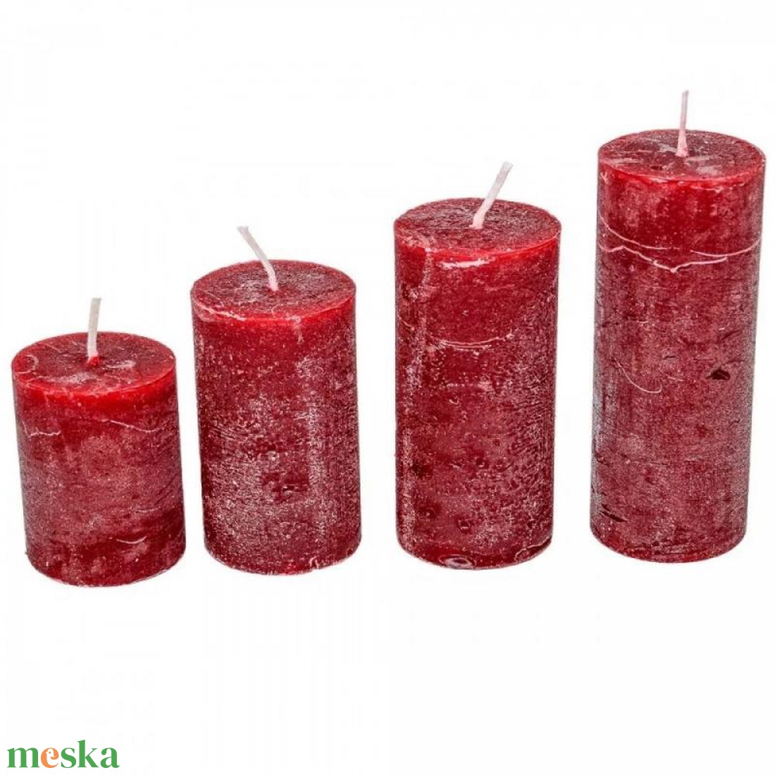 Rusztikus 40mm-es lépcsős henger gyertya Bordó (csom ár) (ADVENTI GYERTYÁK) - diy (csináld magad) - egységcsomag - Meska.hu