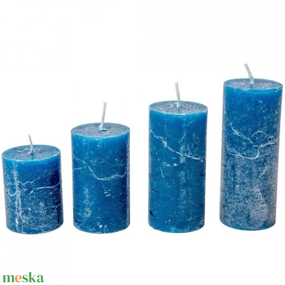 Rusztikus 40mm-es lépcsős henger gyertya Acélkék (csom ár) (ADVENTI GYERTYÁK) - diy (csináld magad) - egységcsomag - Meska.hu