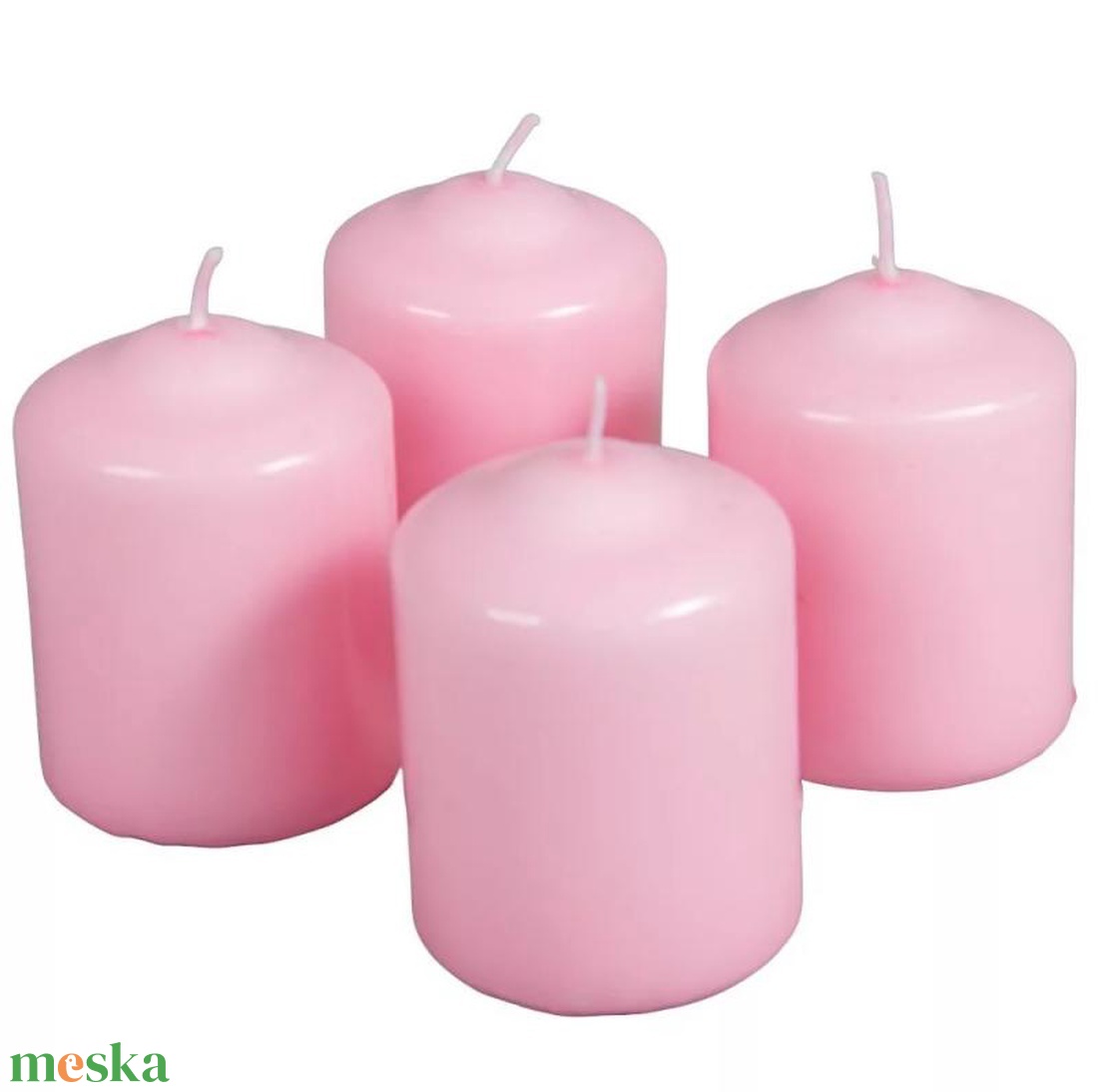 Mártott henger gyertya 60x80mm rózsaszín 4db/csom (ADVENTI GYERTYÁK) - diy (csináld magad) - egységcsomag - Meska.hu