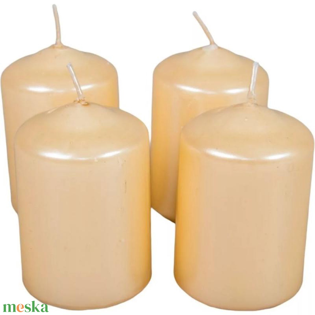 Metál henger gyertya 50x75mm púder 1db (ADVENTI GYERTYÁK) - diy (csináld magad) - egységcsomag - Meska.hu