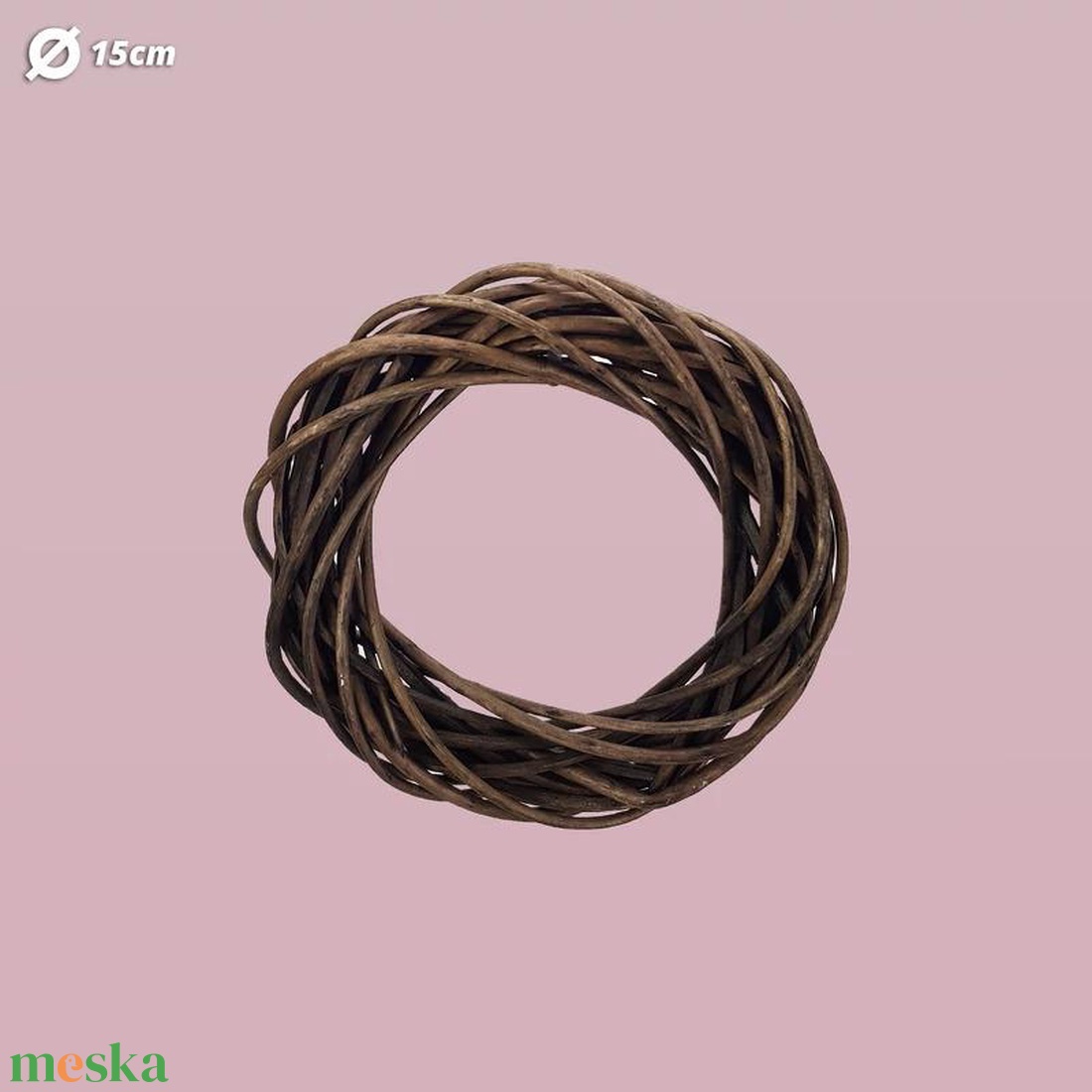 Vessző koszorú barna 15cm (Koszorúk és alapok) - kellékek & szerszámok - dekorációs kellékek - koszorú, koszorúalap - Meska.hu