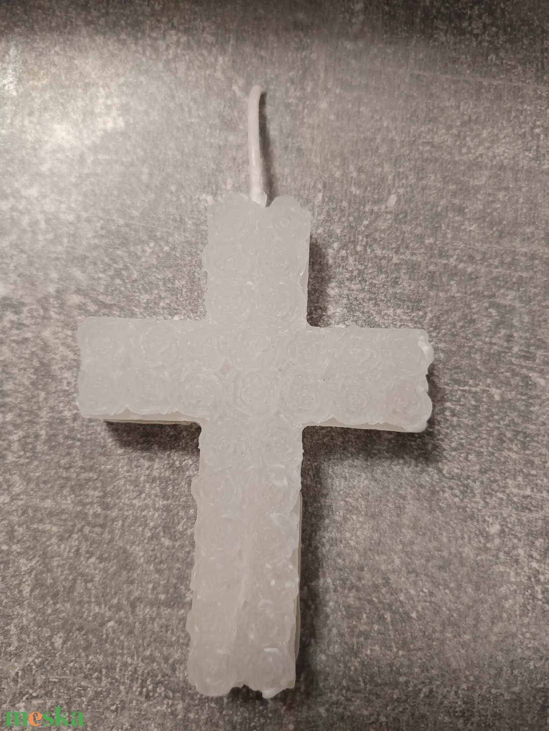 Kereszt rózsa motívumokkal 1db szín választható - otthon & életmód - gyertya, illat, aroma - gyertya - Meska.hu