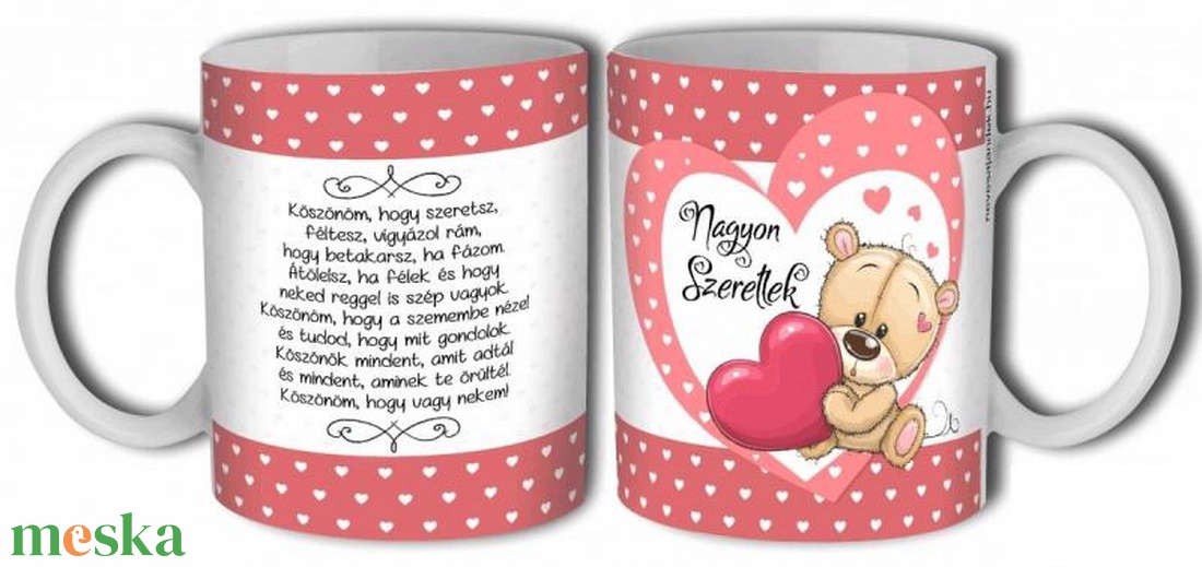Valentin Napi Ajándék - Évfordulós Ajándékok - Köszönöm, hogy szeretsz - Bögre  - otthon & életmód - konyhafelszerelés, tálalás - tálalás - bögre & csésze - Meska.hu