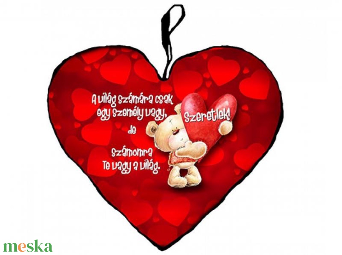 Szerelmes Ajándék - Valentin Napi Ajándék - A világ számára - Nagy Szív Párna (Párnák és takarók) - otthon & életmód - lakástextil - párna & párnahuzat - díszpárna (belsővel együtt) - Meska.hu