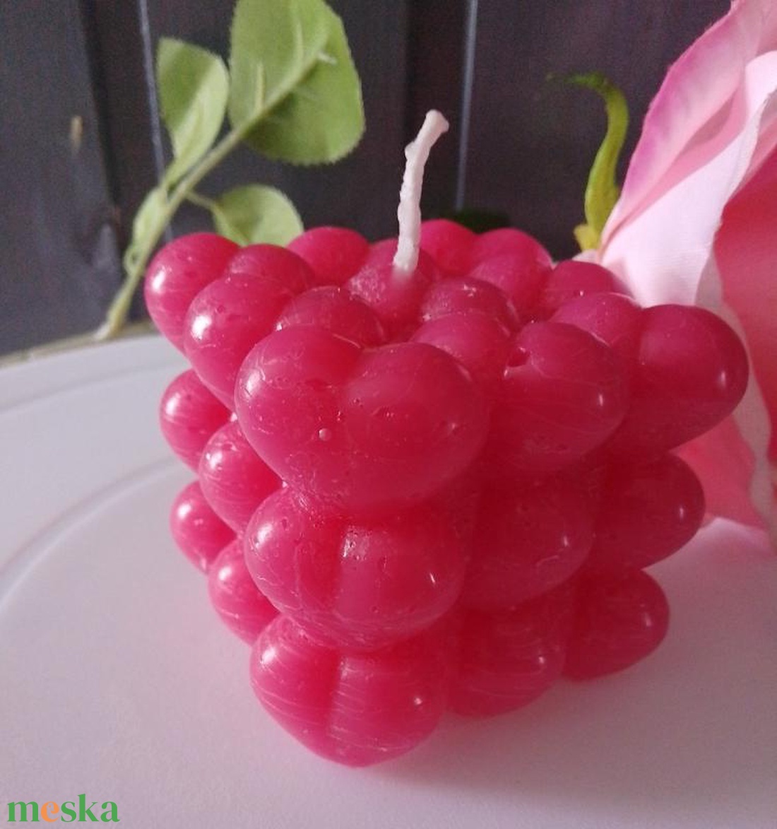 Szív gyertya 3D (kézműves gyertyák) - kellékek & szerszámok - dekorációs kellékek - dekorációs gyertya - Meska.hu