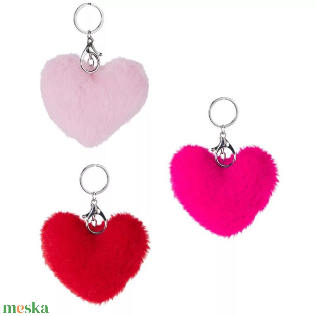 Szív alakú plüss kulcstartó 10cm - táska & tok - kulcstartó & táskadísz - kulcstartó - Meska.hu
