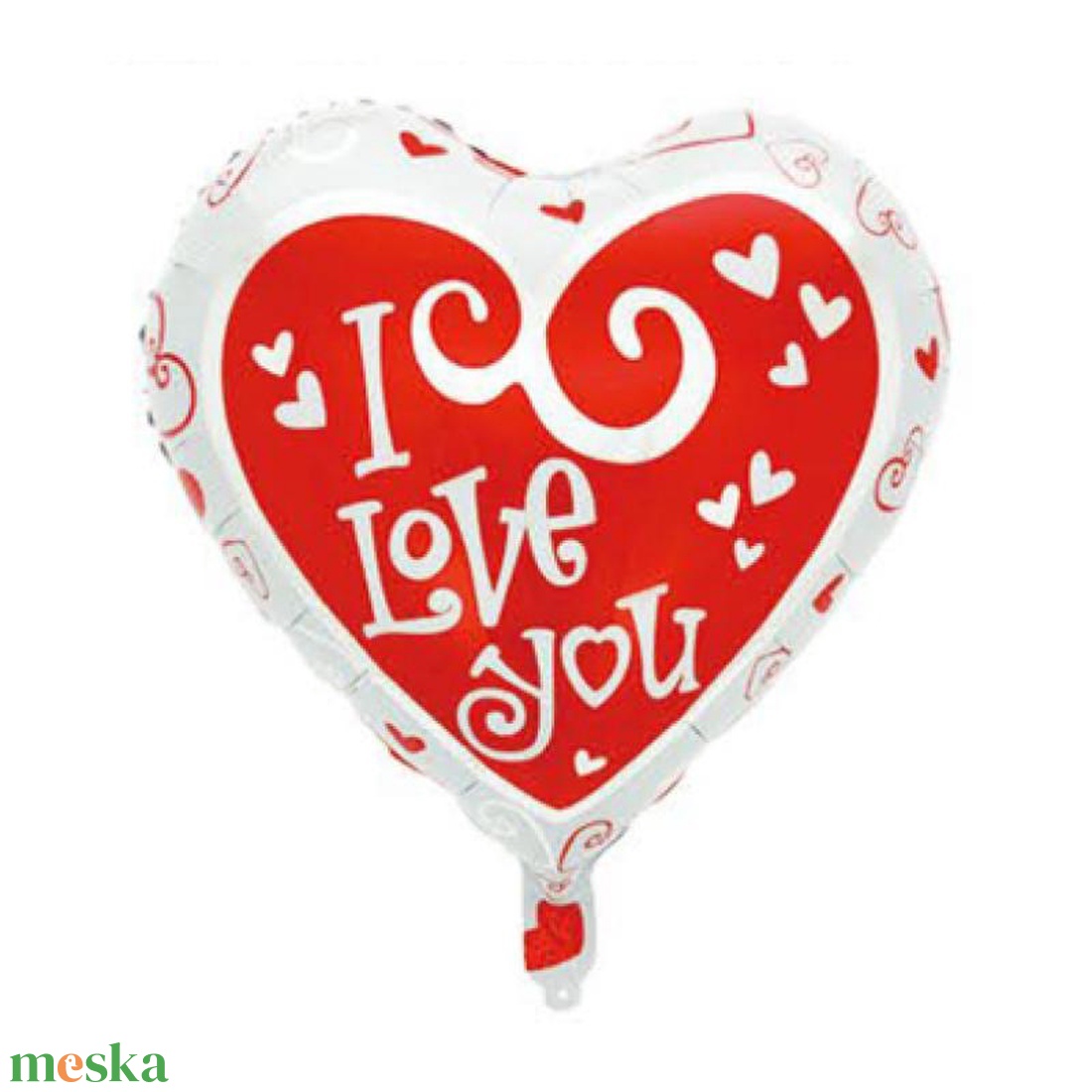 I Love You feliratos - Szív formájú fehér kerettel - Fólia Lufi - 45cm - Léggömb - Szerelmes Lufi - Szerelmes Ajándék (F - otthon & életmód - dekoráció - ajtó- és ablak dekoráció - ablakdísz - Meska.hu