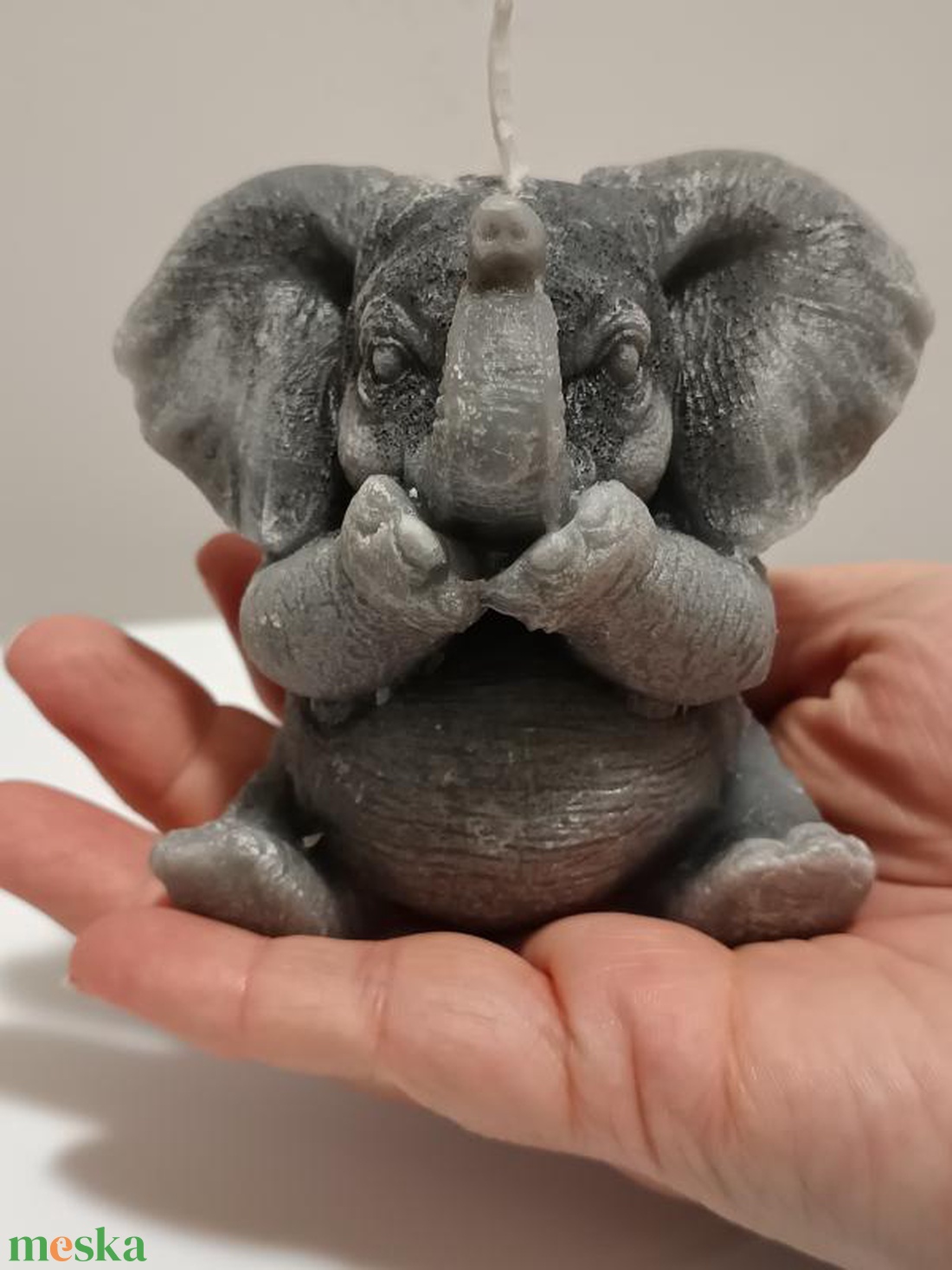 Elefánt alakú gyertya 10x10 cm - kellékek & szerszámok - dekorációs kellékek - dekorációs gyertya - Meska.hu