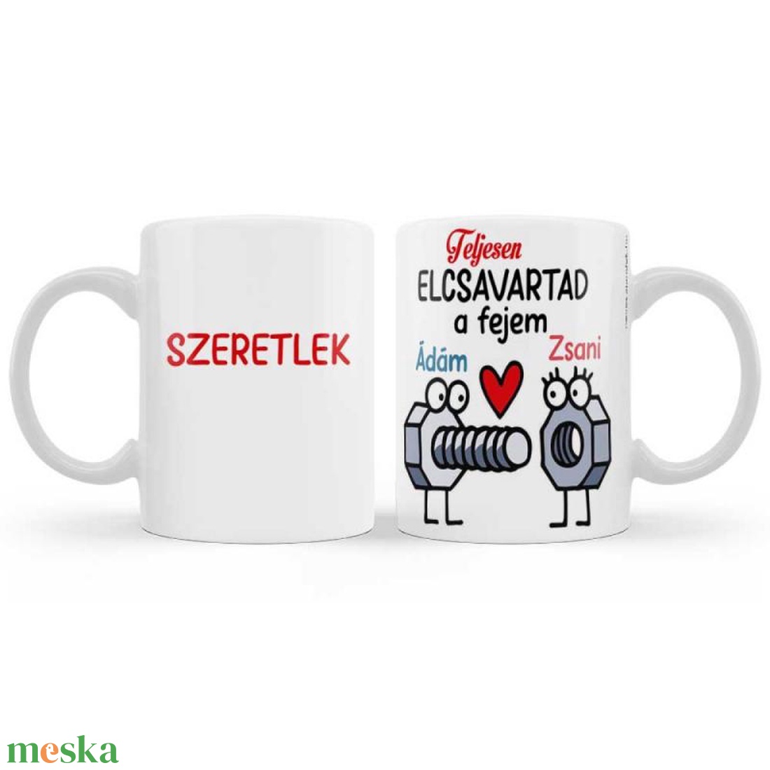 Teljesen Elcsavartad a Fejem - Egyedi Névvel - Szerelmes Ajándék 3 dl (EGYEDI AJÁNDÉKOK) - otthon & életmód - konyhafelszerelés, tálalás - tálalás - bögre & csésze - Meska.hu