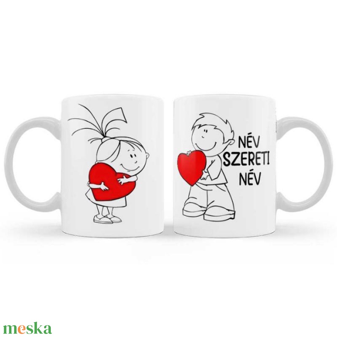 Szerelmes Bögre - Fiú Szereti Lányt - Egyedi Névvel - Szerelmes Ajándék 3dl (EGYEDI AJÁNDÉKOK) - otthon & életmód - konyhafelszerelés, tálalás - tálalás - bögre & csésze - Meska.hu