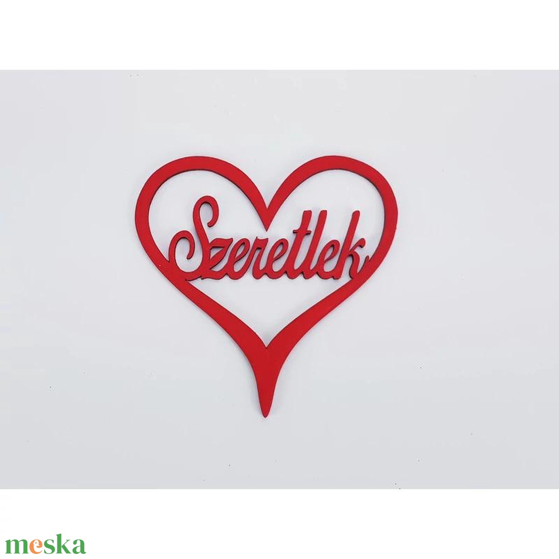 Fa - Szeretlek szívben piros 10cm (Valentin napi ajándékok) - kellékek & szerszámok - hobby fa alapanyag - egyéb fatermék - Meska.hu
