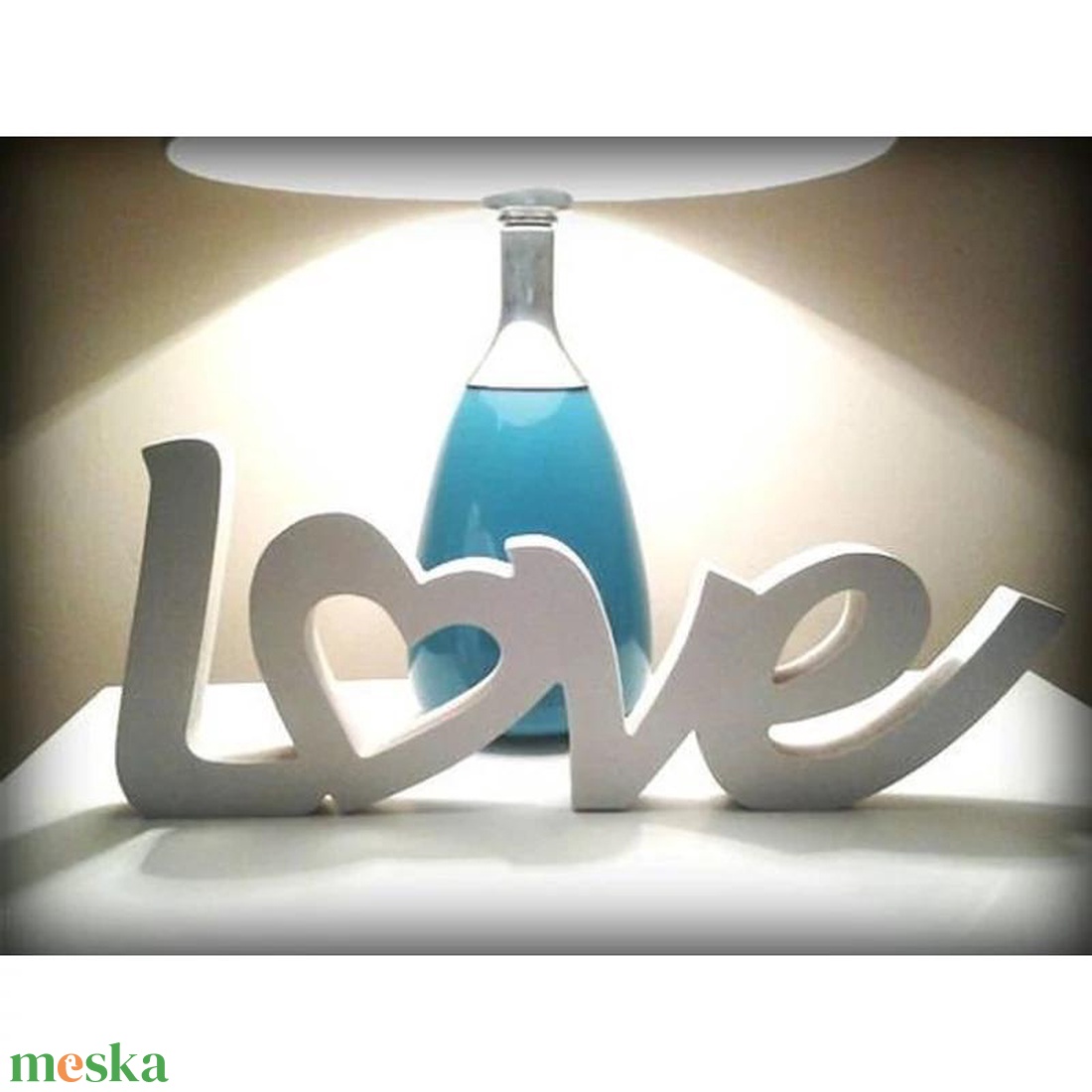 Love felirat fából fehér (Valentin napi ajándékok) - kellékek & szerszámok - hobby fa alapanyag - egyéb fatermék - Meska.hu