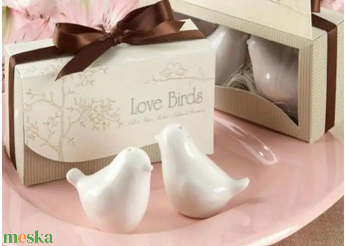 Szerelmes madarak só és borsszoró (Só és borsszórók) - esküvő - dekoráció - tálalás - Meska.hu