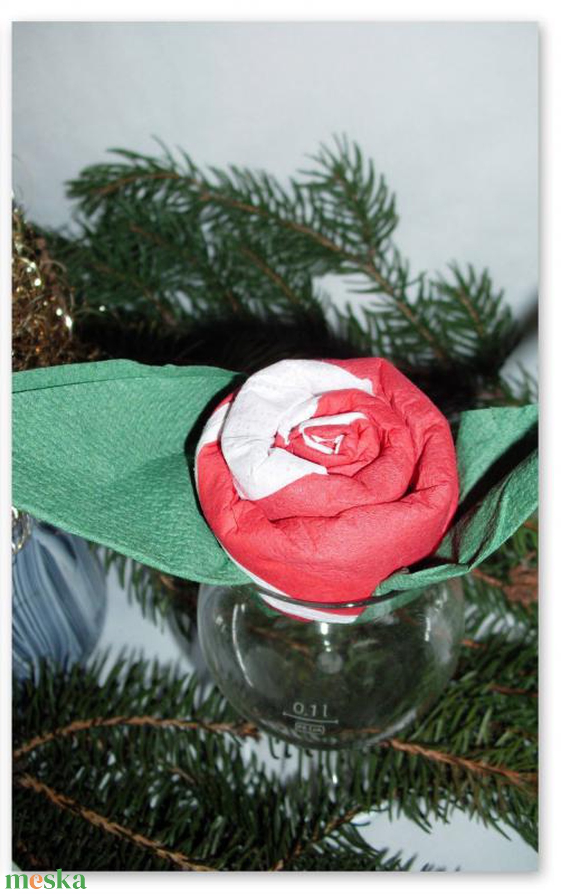 Kétszínű rózsa tissue (Tissue hajtogatott szalvéták) - kellékek & szerszámok - papír - szalvéta - Meska.hu