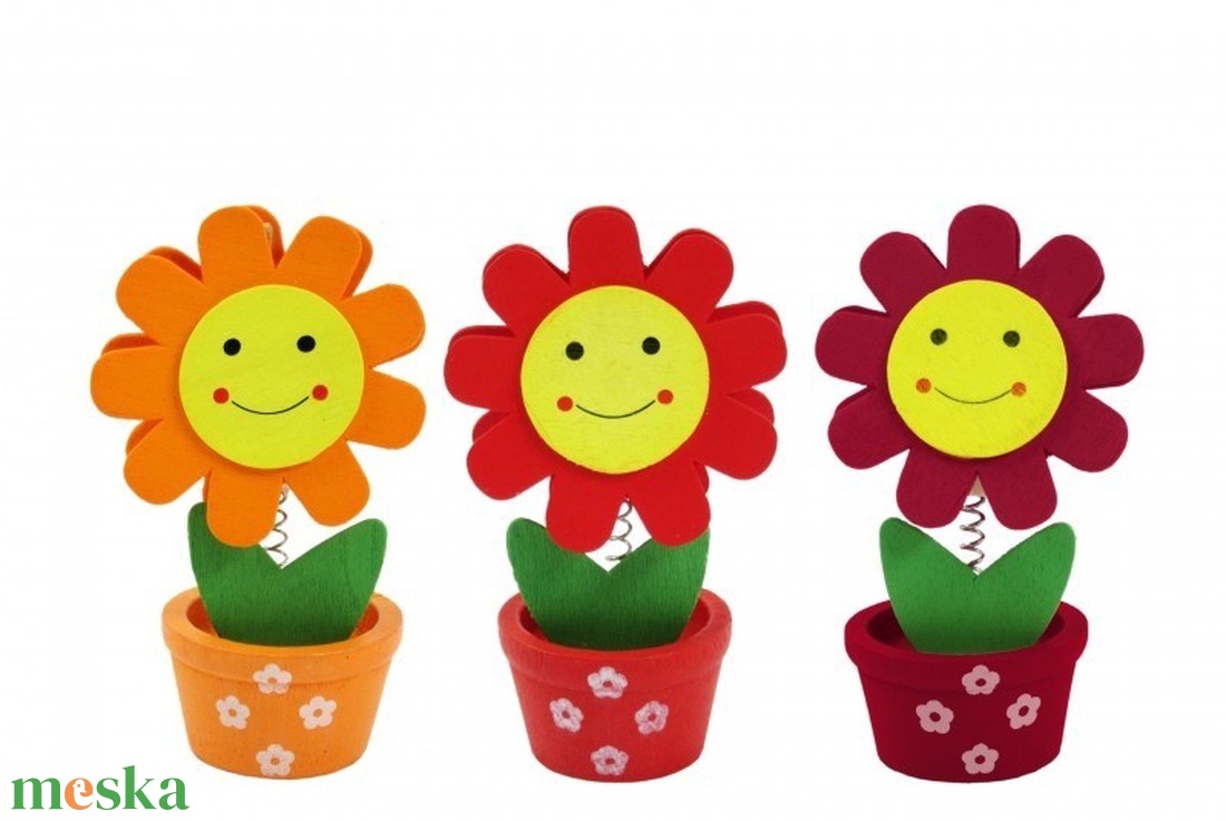 Facsipeszes virág mosolygós 10,5cm 3féle - otthon & életmód - virágdekoráció - virágdíszek - virágdísz kaspóban - Meska.hu