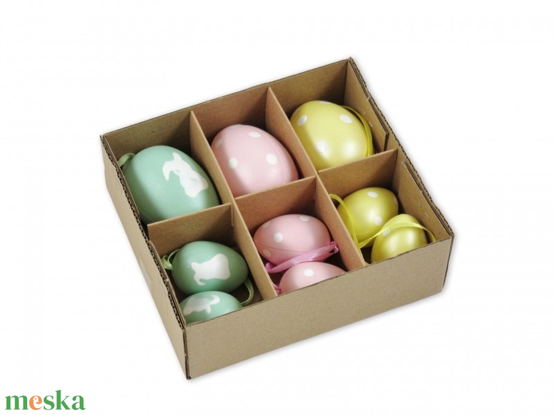 Húsvéti tojás 9db 6/4cm pasztell - kellékek & szerszámok - dekorációs kellékek - koszorú, koszorúalap - Meska.hu