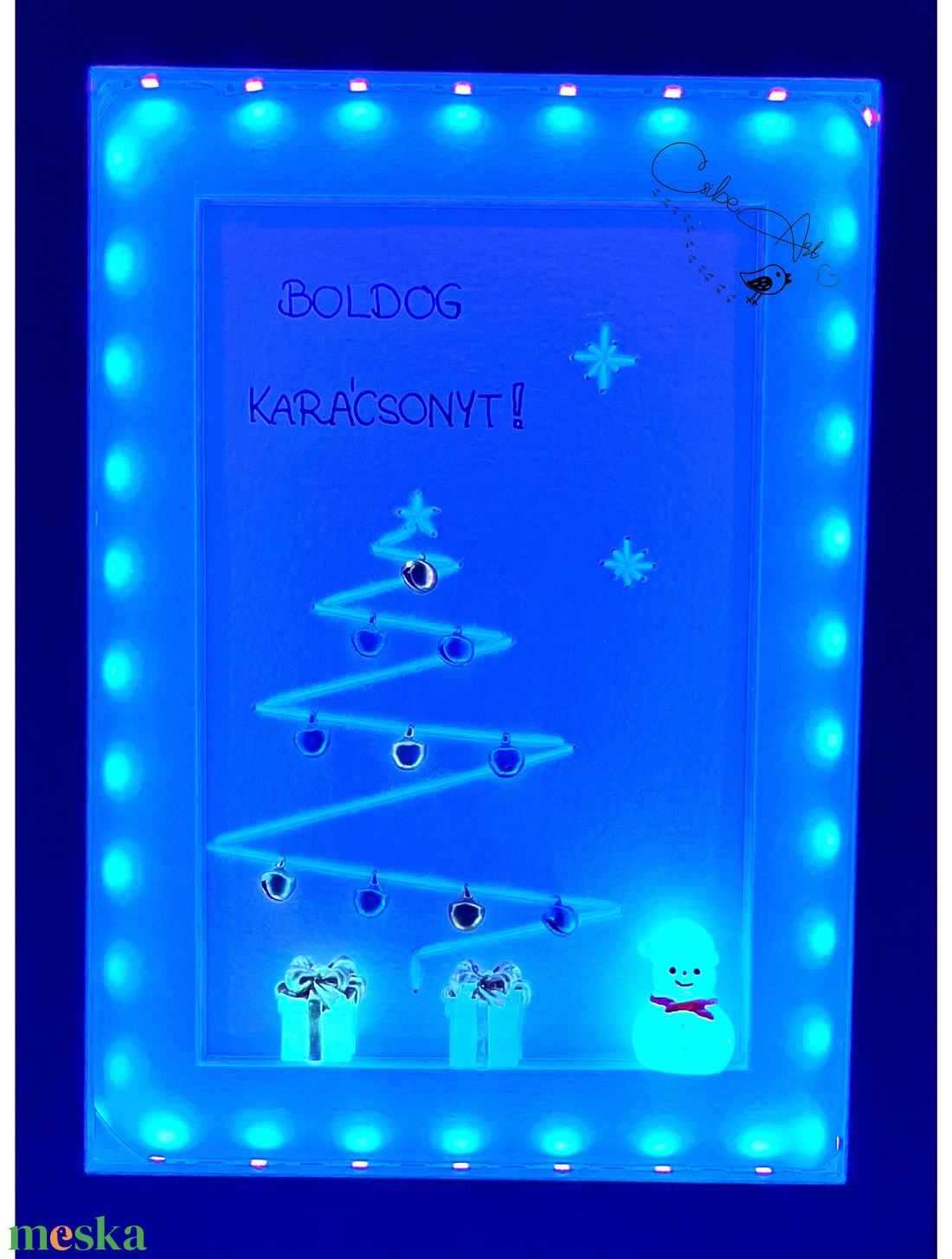 Karácsonyi 3D kép_UV LED fénycsík és figurák_kék,arany - karácsony - karácsonyi lakásdekoráció - karácsonyi lakásdíszek - Meska.hu Karácsonyi 3D kép_UV LED fénycsík és figurák_kék,arany - karácsony - karácsonyi lakásdekoráció - karácsonyi lakásdíszek - Meska.hu