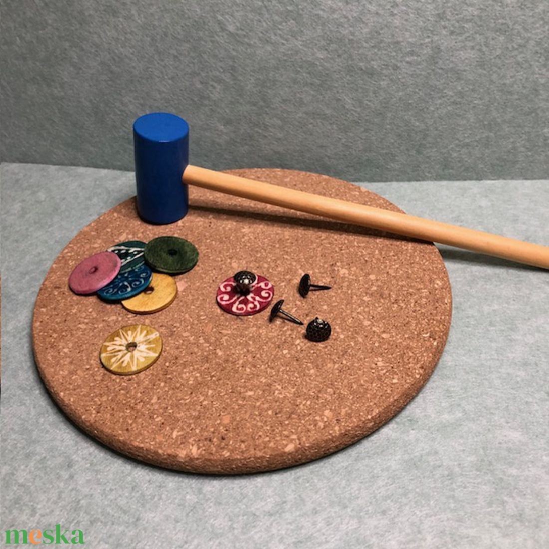 Kalapálós játék- batikolt fakorongokkal - játék & sport - puzzle - 3d puzzle - Meska.hu