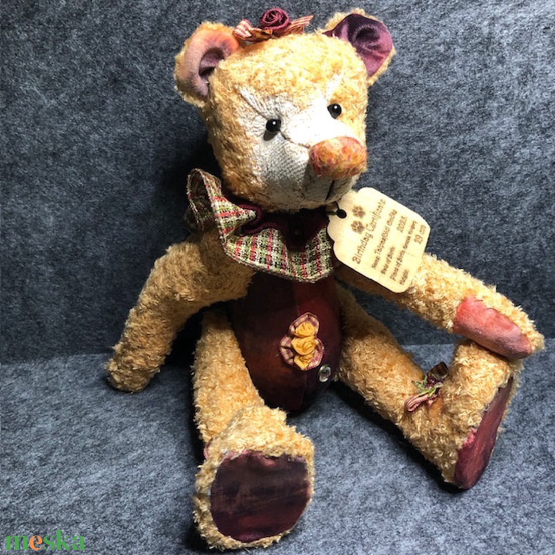 Talpasföldi   Emőke- keménytalpú mackólány - játék & sport - plüssállat & játékfigura - maci - Meska.hu