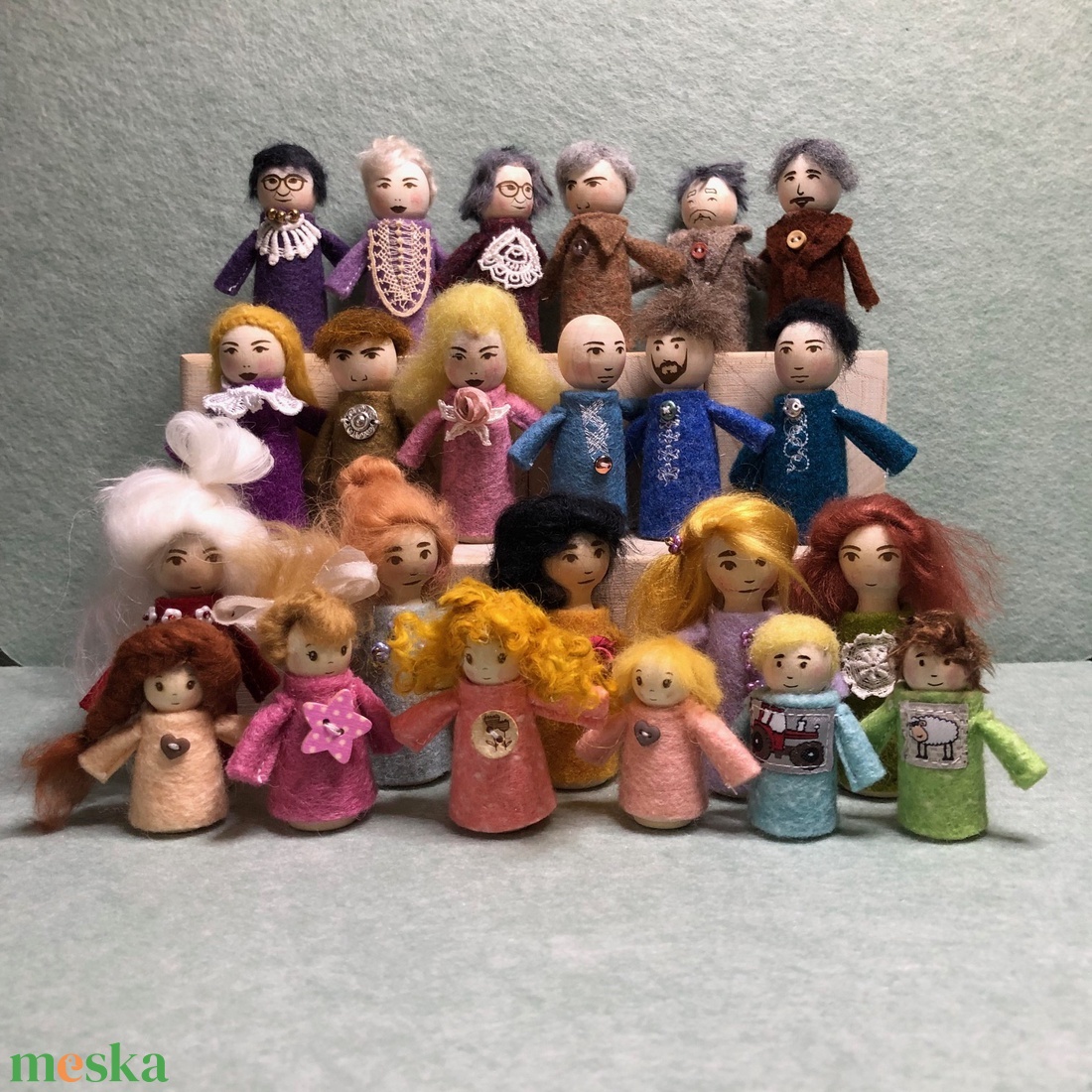 Adventi fababák: nagycsalád - karácsony - adventi díszek - adventi naptár - Meska.hu