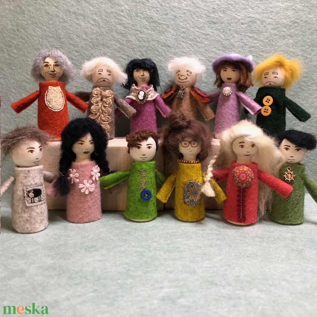 Adventi fababák: nagycsalád - karácsony - adventi díszek - adventi naptár - Meska.hu