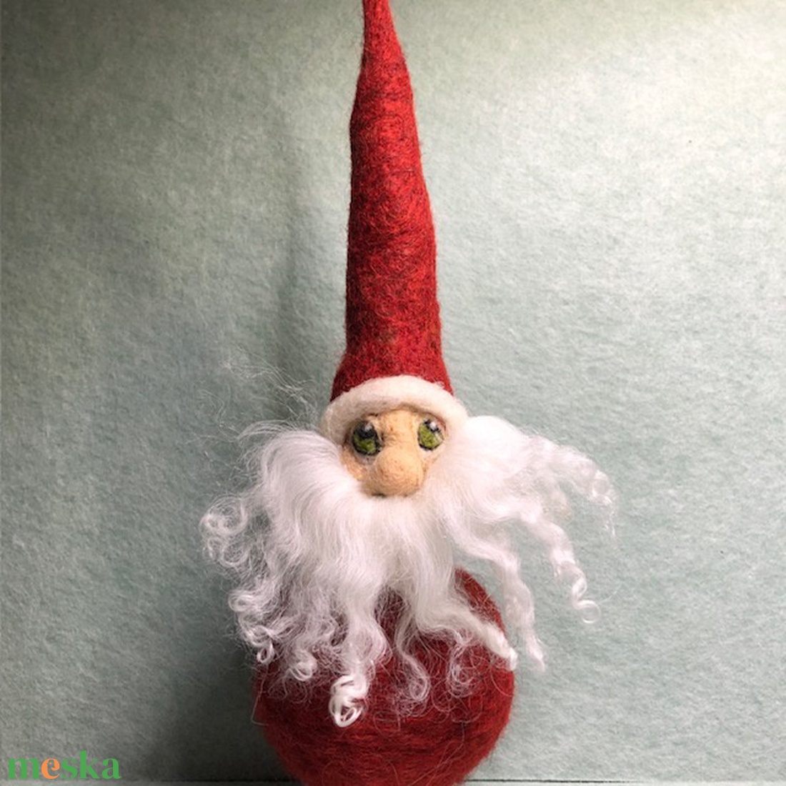 Mikulás és manói-csepp alakú, vicces, gyapjú karácsonyfadísz - karácsony - karácsonyi lakásdekoráció - karácsonyi manók, figurák - Meska.hu