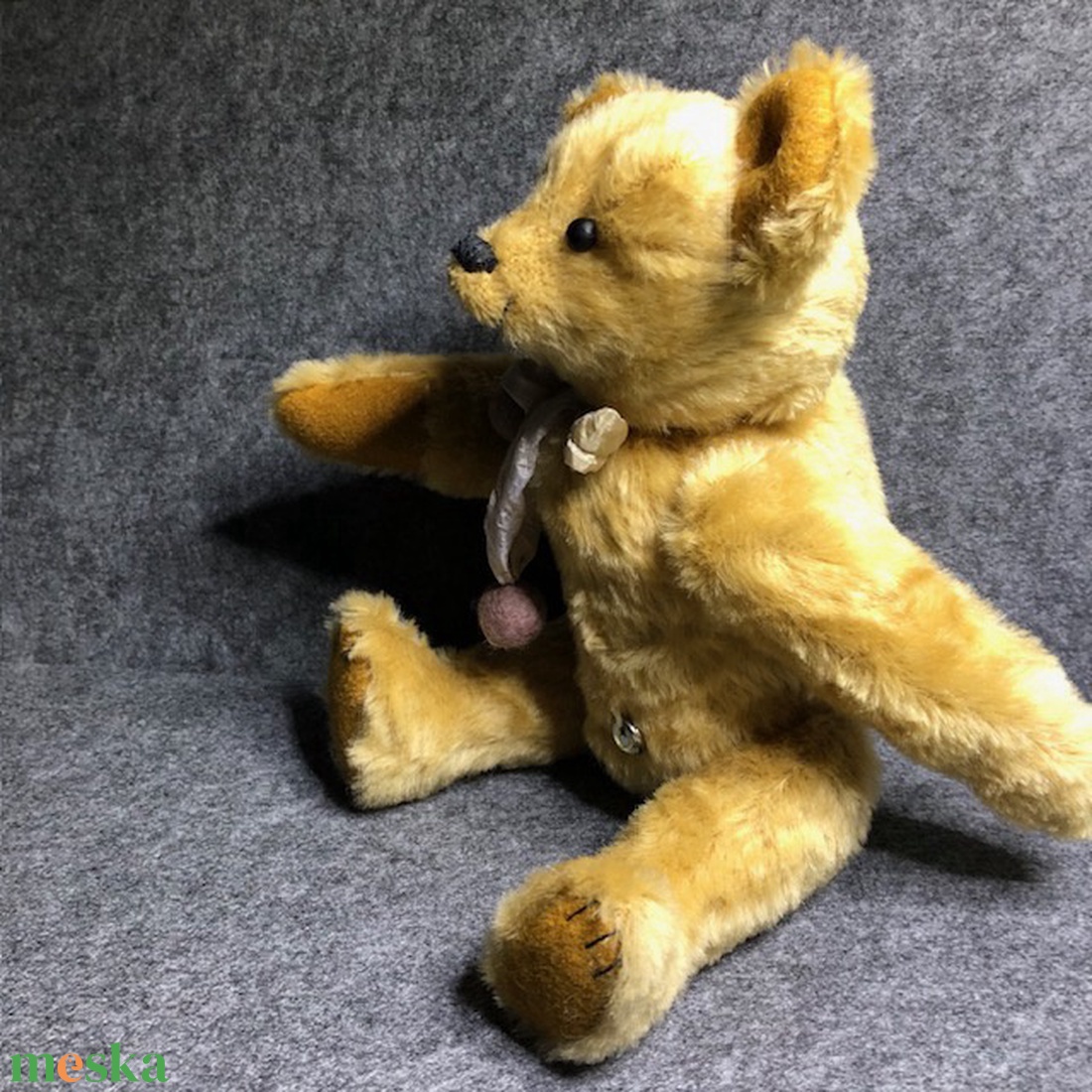 Selymesréti Cini- antik francia szabásmintás mohair mackó - művészet - más művészeti ág - Meska.hu