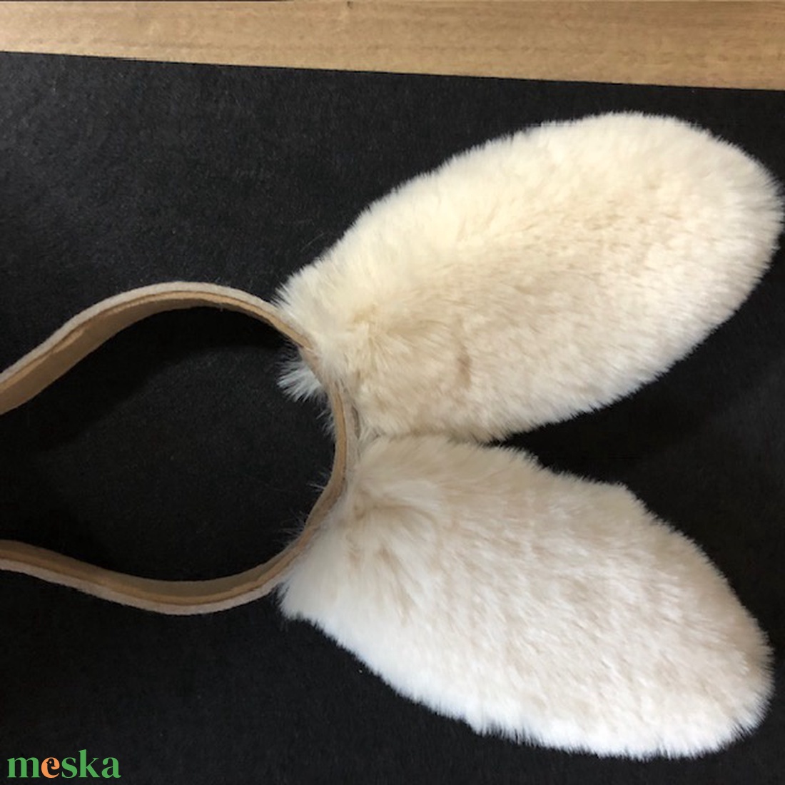 Pihe-puha natúr színű nyuszifül hajpánt - ruha & divat - hajdísz & hajcsat - hajráf & hajpánt - Meska.hu