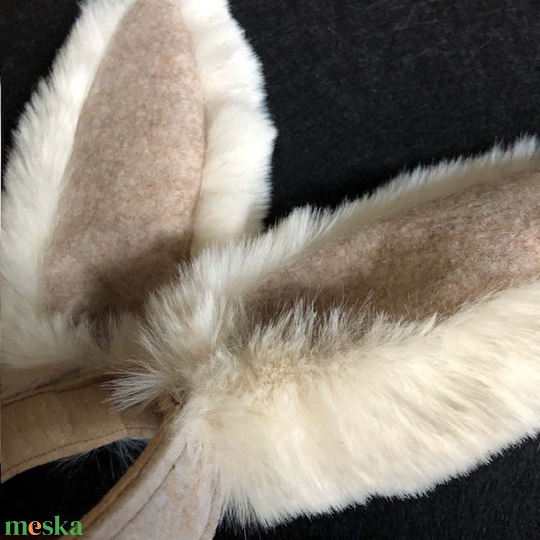 Pihe-puha natúr színű nyuszifül hajpánt - ruha & divat - hajdísz & hajcsat - hajráf & hajpánt - Meska.hu