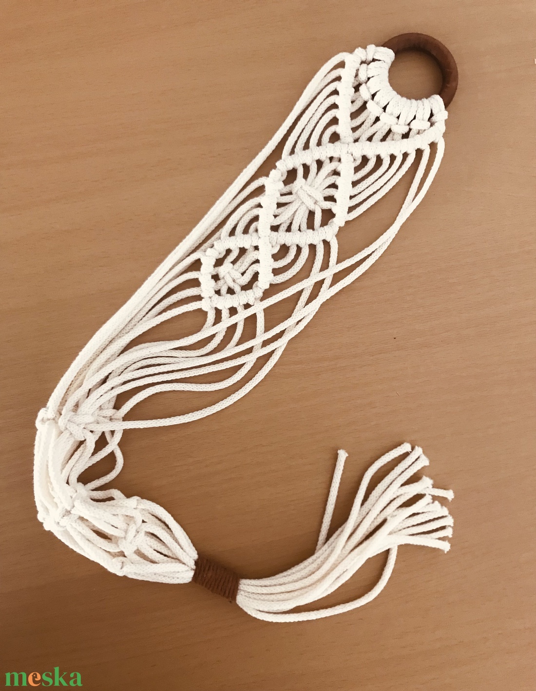 Makramé virágtartó - otthon & életmód - virágdekoráció - virágtartó - kaspó - Meska.hu