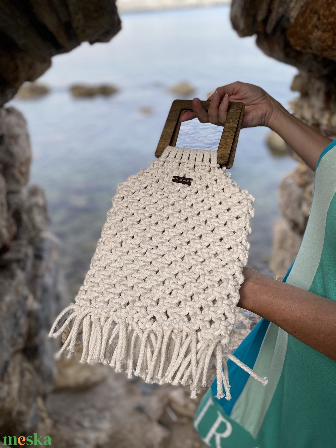 Makramé táska - táska & tok - kézitáska & válltáska - vállon átvethető táska - Meska.hu