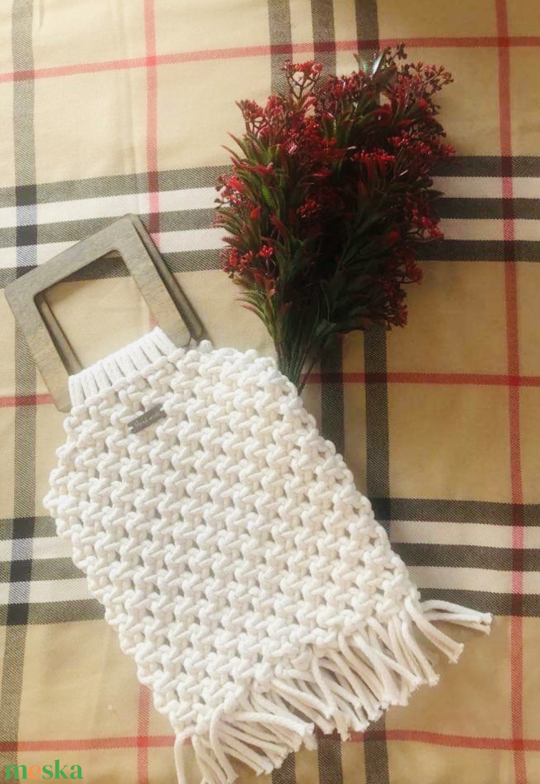 Makramé táska - táska & tok - kézitáska & válltáska - vállon átvethető táska - Meska.hu
