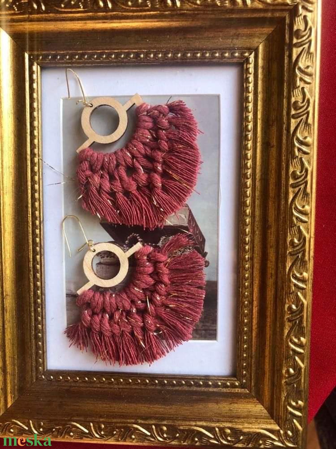 Makramé fülbevaló - ékszer - fülbevaló - lógó fülbevaló - Meska.hu