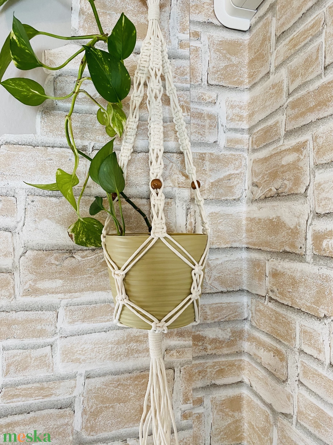 Makramé virágtartó - otthon & életmód - dekoráció - Meska.hu