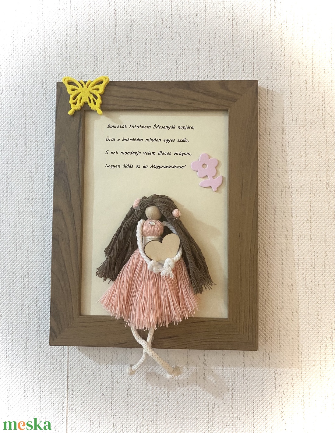 Makramé dekoráció - anyák napjára - nagymamának - otthon & életmód - dekoráció - kép & falikép - 3d képek - Meska.hu