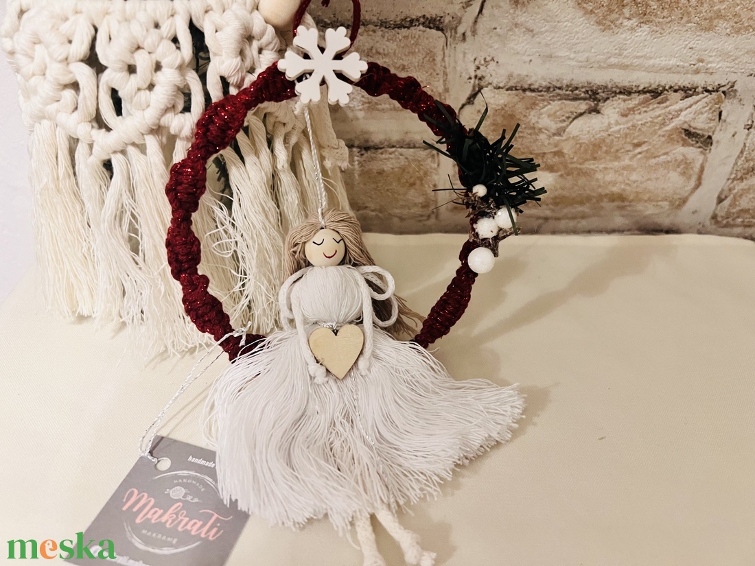Makramé Hintázó Angyalka  - otthon & életmód - dekoráció - fali és függő dekoráció - függődísz - Meska.hu