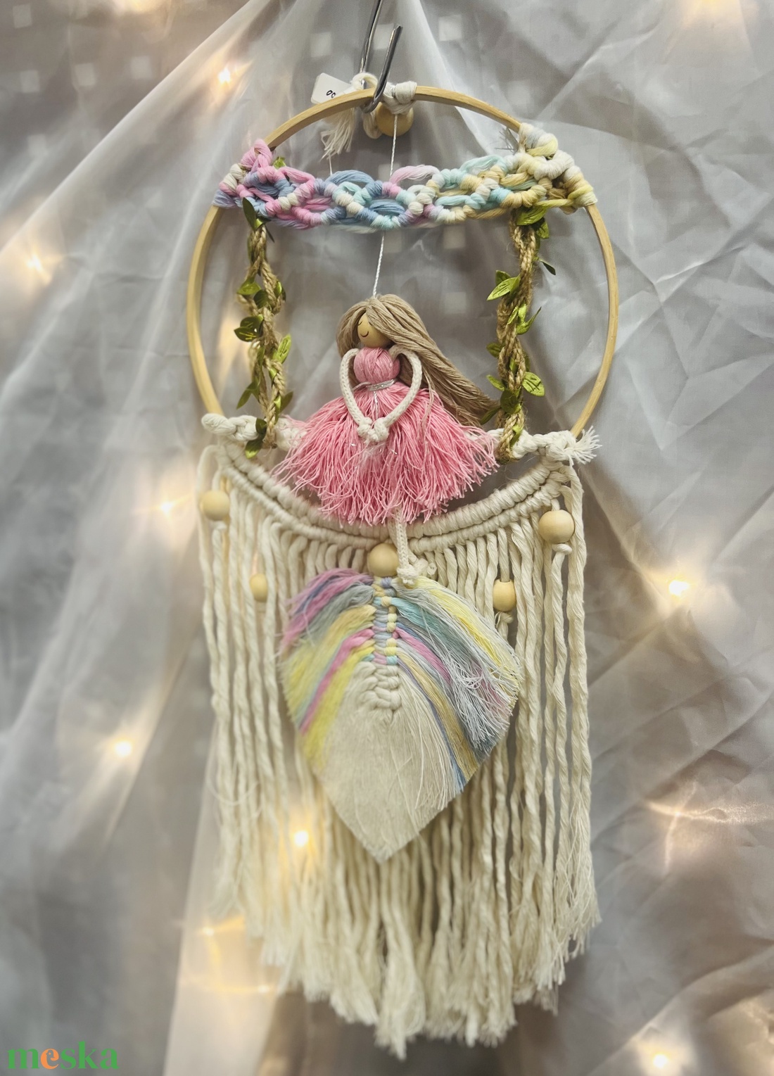Álomfogó hintázó kislány - otthon & életmód - dekoráció - fali és függő dekoráció - álomfogó - Meska.hu