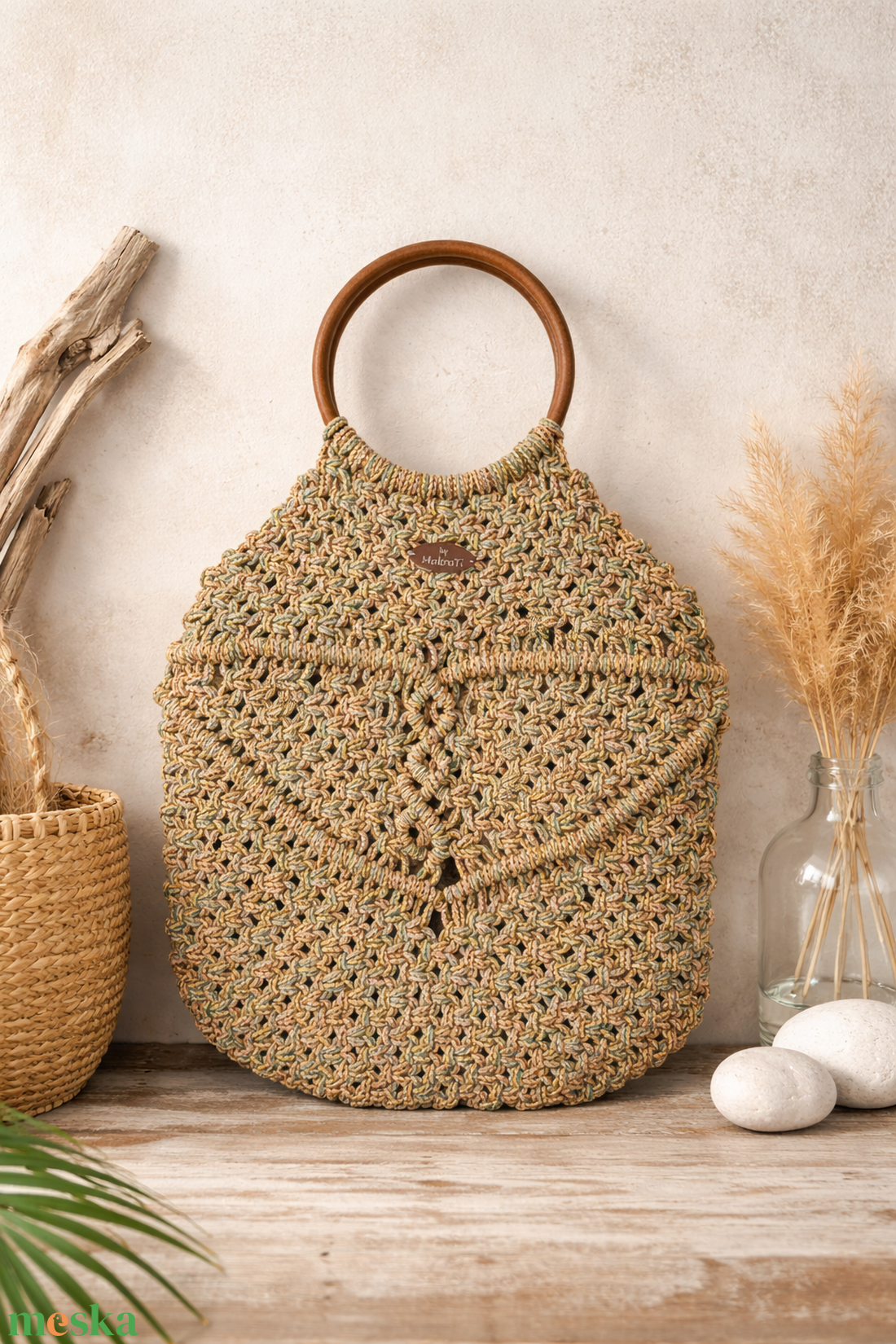 Makramé  táska - táska & tok - kézitáska & válltáska - vállon átvethető táska - Meska.hu