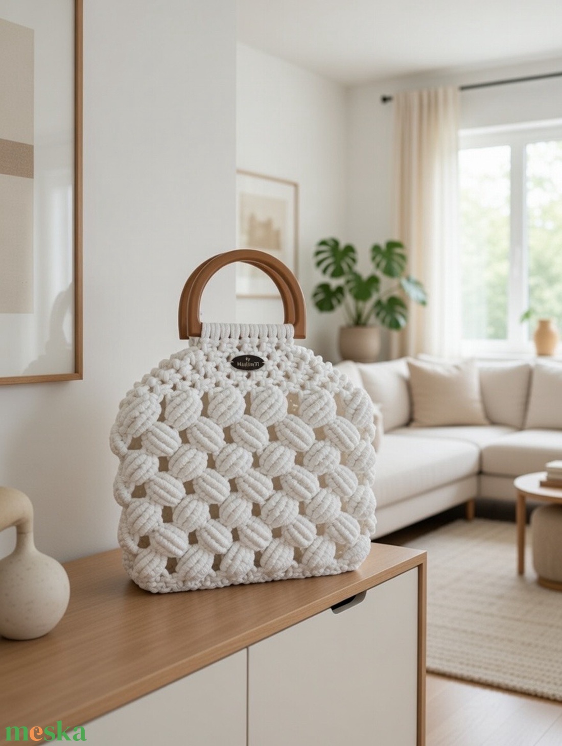 Makramé buborék táska - táska & tok - kézitáska & válltáska - vállon átvethető táska - Meska.hu